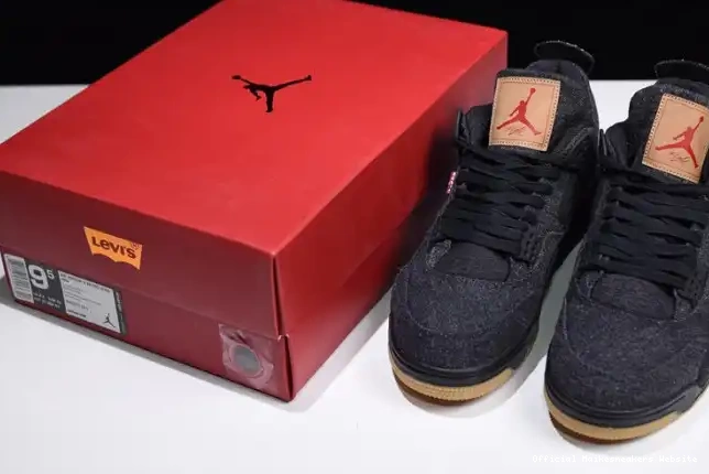Official Maikesneakers Air x 4 Levi's Jordan AO2571-001 'black' 0605